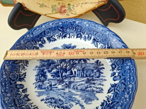 Vintage Morgenmadsskål i Blåt Porcelæn