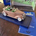 Tintin-modelbil fra Ottokars scepter med klar kappe, æske og hæfte