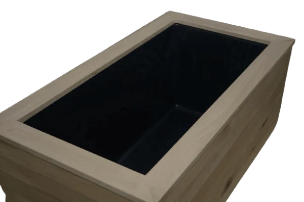 Plantekasse i lindetræ fra Topvirk, 80,5 × 43,5 cm – helhed