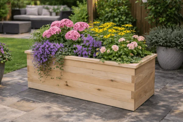 Plantekasse i lindetræ fra Topvirk, 80,5 × 43,5 cm – detalje 3