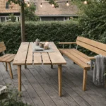 Havebord i massivt egetræ fra Topvirk, 150 × 89 cm – detalje 3